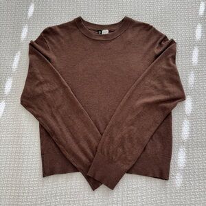 H&M Divided Long Sleeve Knit Chocolate Brown Sweater Women’s XS, HM Sweater